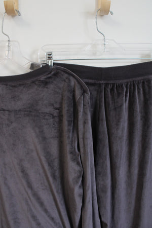 Honeydew Dark Gray Soft Long Sleeved Shirt & Pant Lounge Set | L