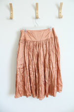Talbots Orange Pleated Silk Blend Skirt | 4