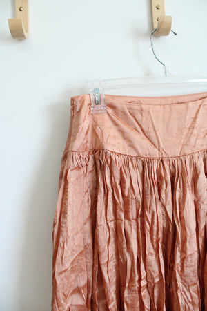 Talbots Orange Pleated Silk Blend Skirt | 4
