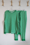 Green & White Striped 2-Piece Cotton Pajama Set | XL