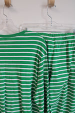 Green & White Striped 2-Piece Cotton Pajama Set | XL