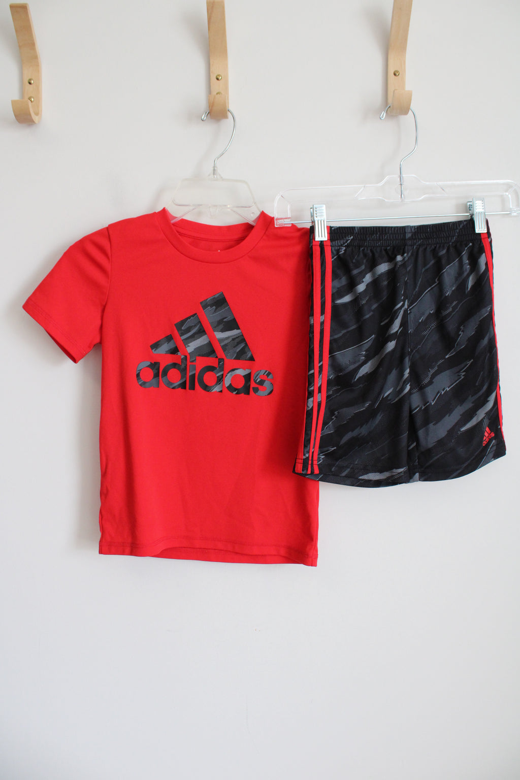 Adidas Red Black Shorts & Tee Set | 6