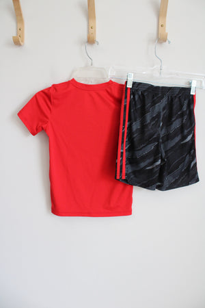 Adidas Red Black Shorts & Tee Set | 6