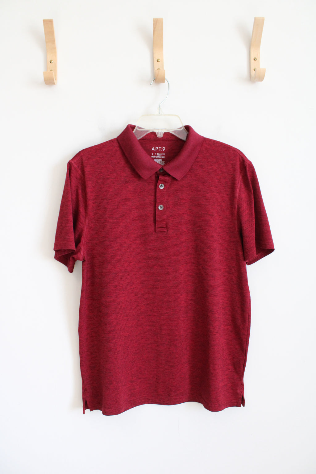 Apt. 9 Premier Flex Performance Red Heathered Polo Shirt | L