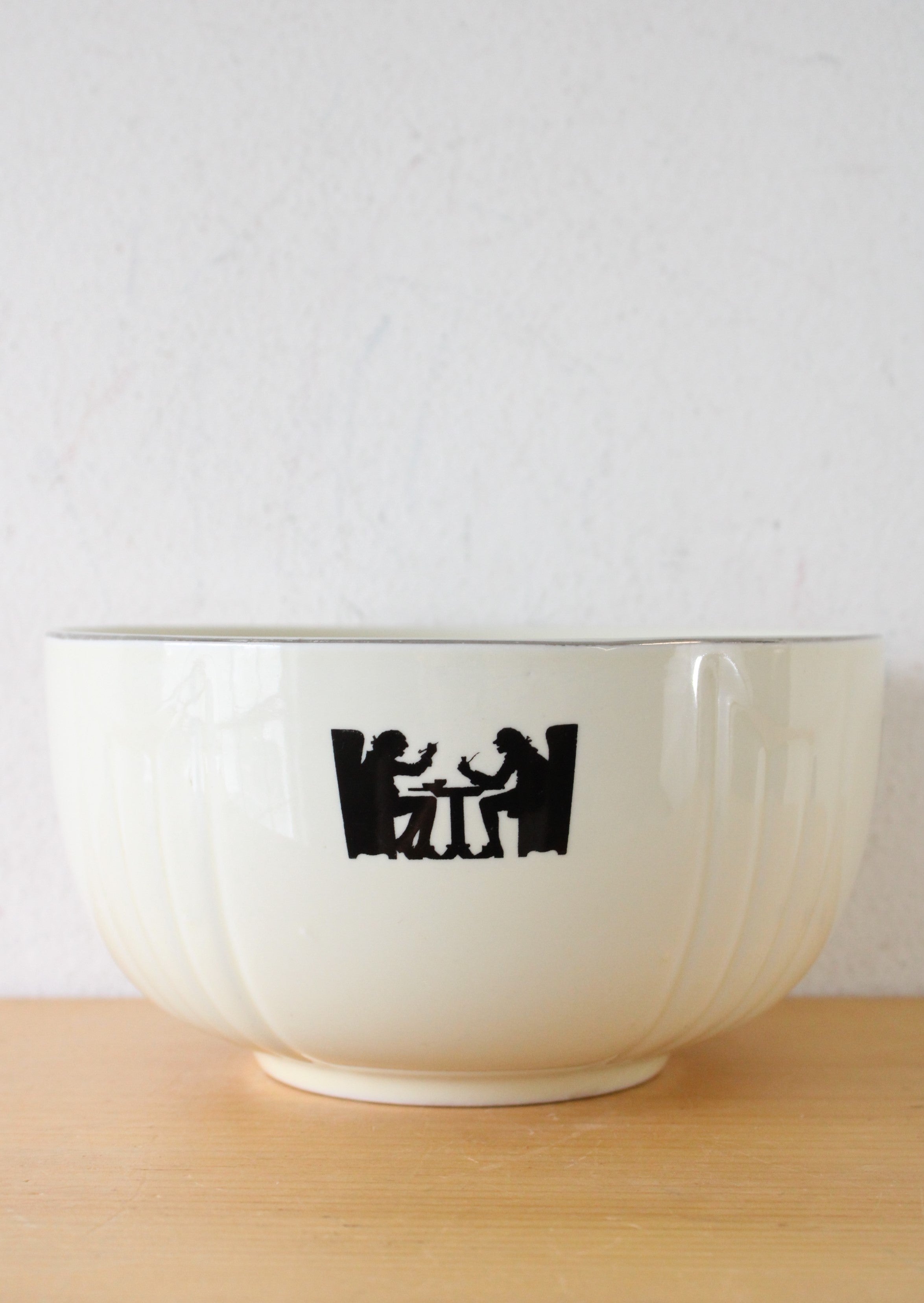 Hall's Superior Quality Kitchenware Tavern Silhouette Cream Ceramic Bowl | 7.5"