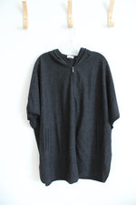 Pure Jill Dark Gray Full Zip Poncho Top | XS/S