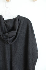 Pure Jill Dark Gray Full Zip Poncho Top | XS/S