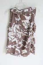 The Limited Gray Floral White Tank Blouse | M