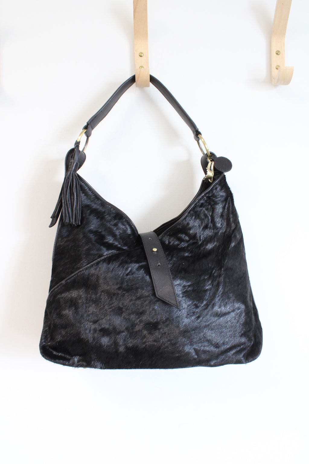 Loulou De La Falaise Black Calf Hair Leather Purse