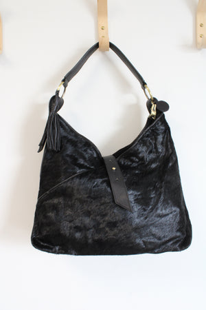 Loulou De La Falaise Black Calf Hair Leather Purse