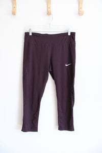 Nike Dark Purple Mesh Athletic Capri Leggings | L