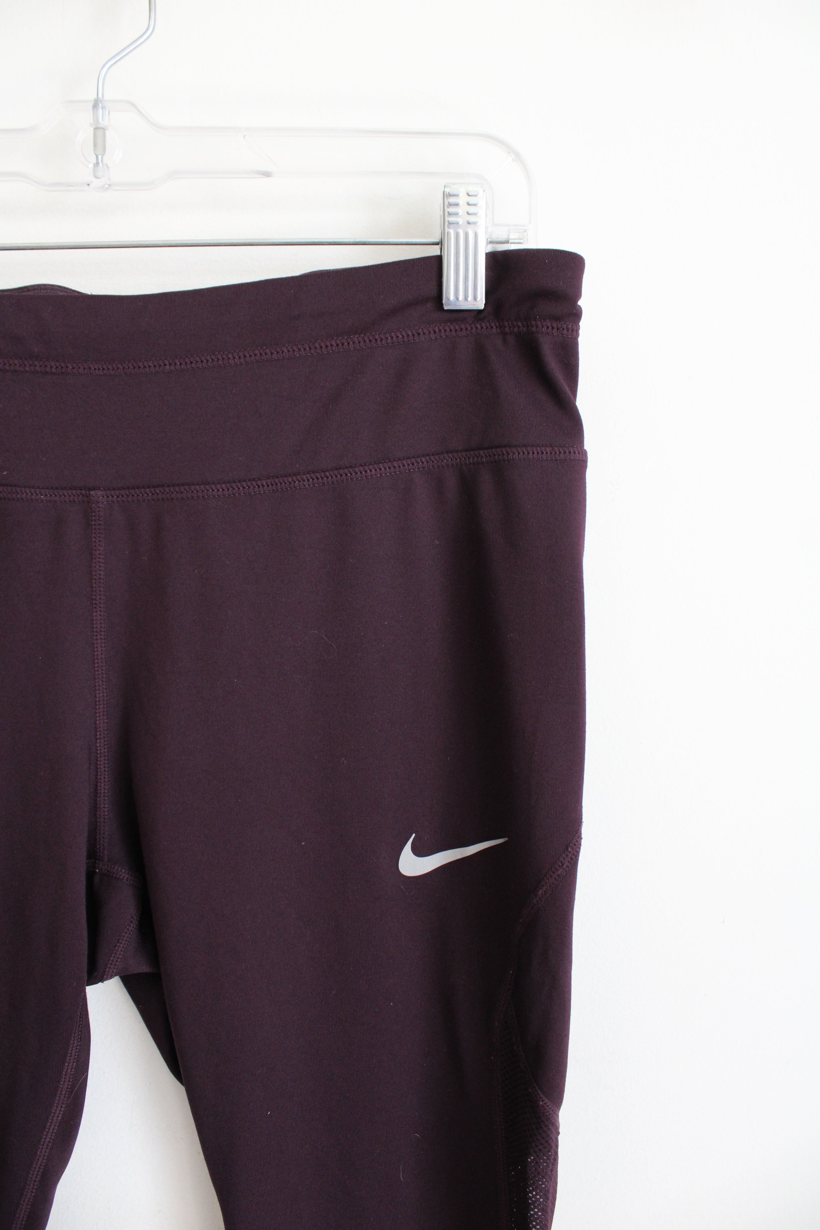 Nike Dark Purple Mesh Athletic Capri Leggings | L