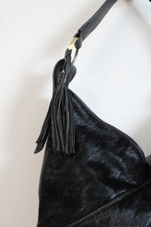 Loulou De La Falaise Black Calf Hair Leather Purse