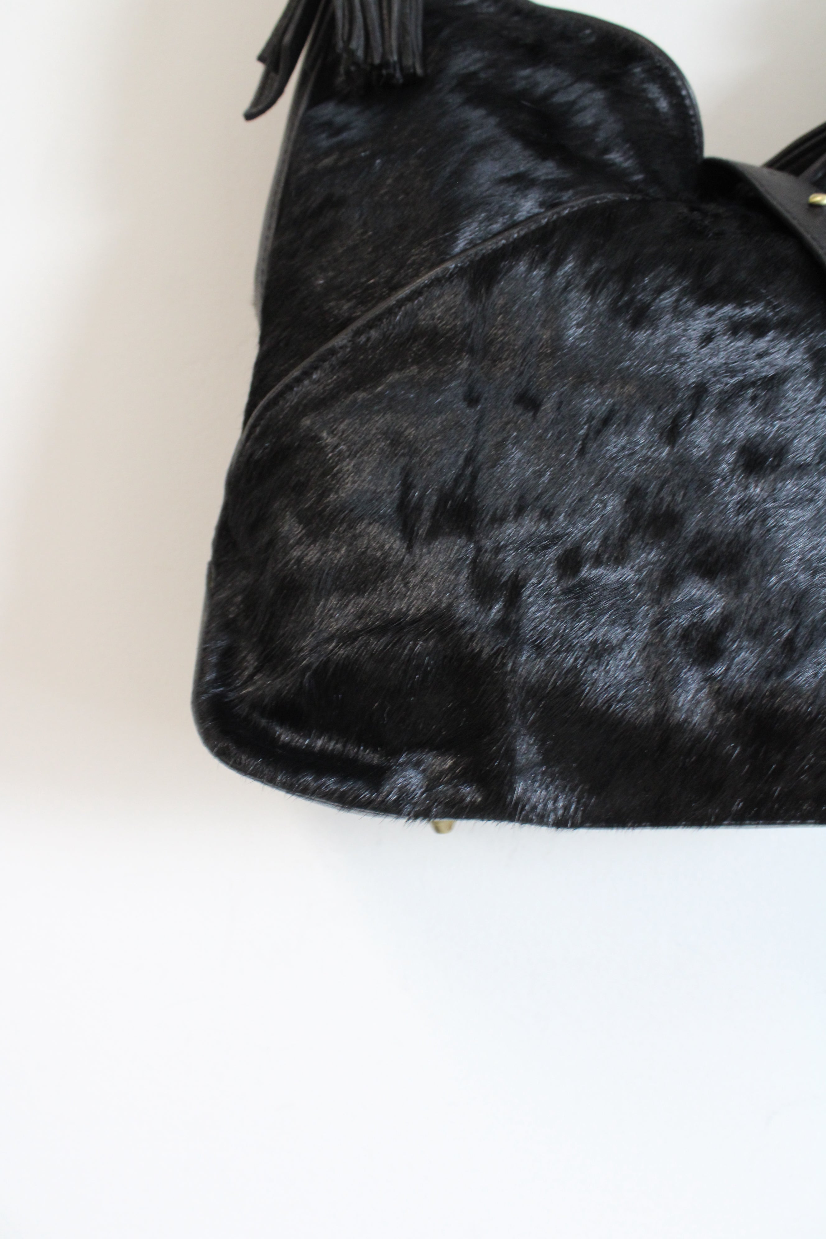 Loulou De La Falaise Black Calf Hair Leather Purse