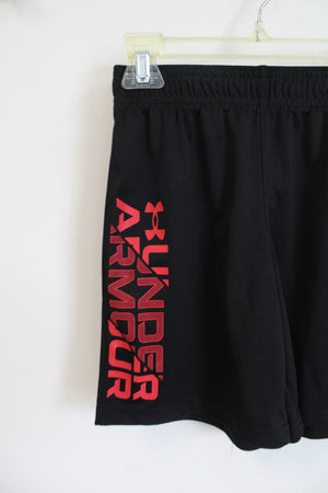 Under Armour Black Red Logo Shorts | Youth 6