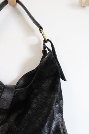 Loulou De La Falaise Black Calf Hair Leather Purse