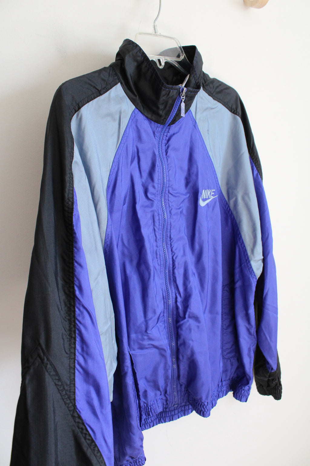 Nike Black Blue & Gray Windbreaker | L