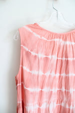 Old Navy Peach & White Tie-Dyed Tiered Maxi Dress | XL