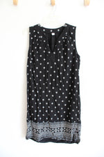 Old Navy Black & White Patterned Sleeveless Dress | S