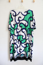 Sandra Darren Green Blue & Black Patterned Maxi Dress | 22W