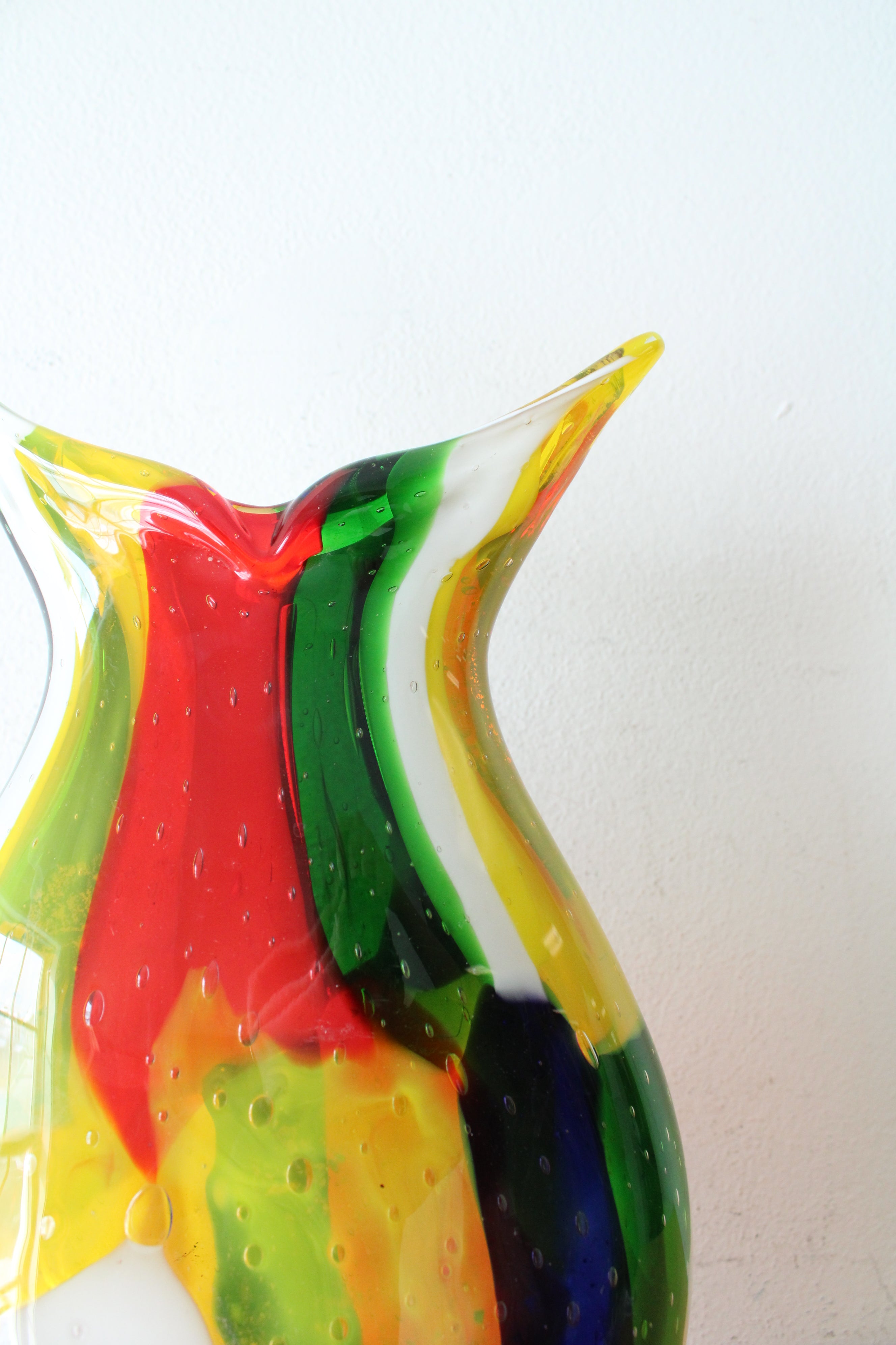 Hand Blown Multi-Colored Tall Bubble Vase