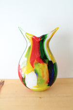 Hand Blown Multi-Colored Tall Bubble Vase