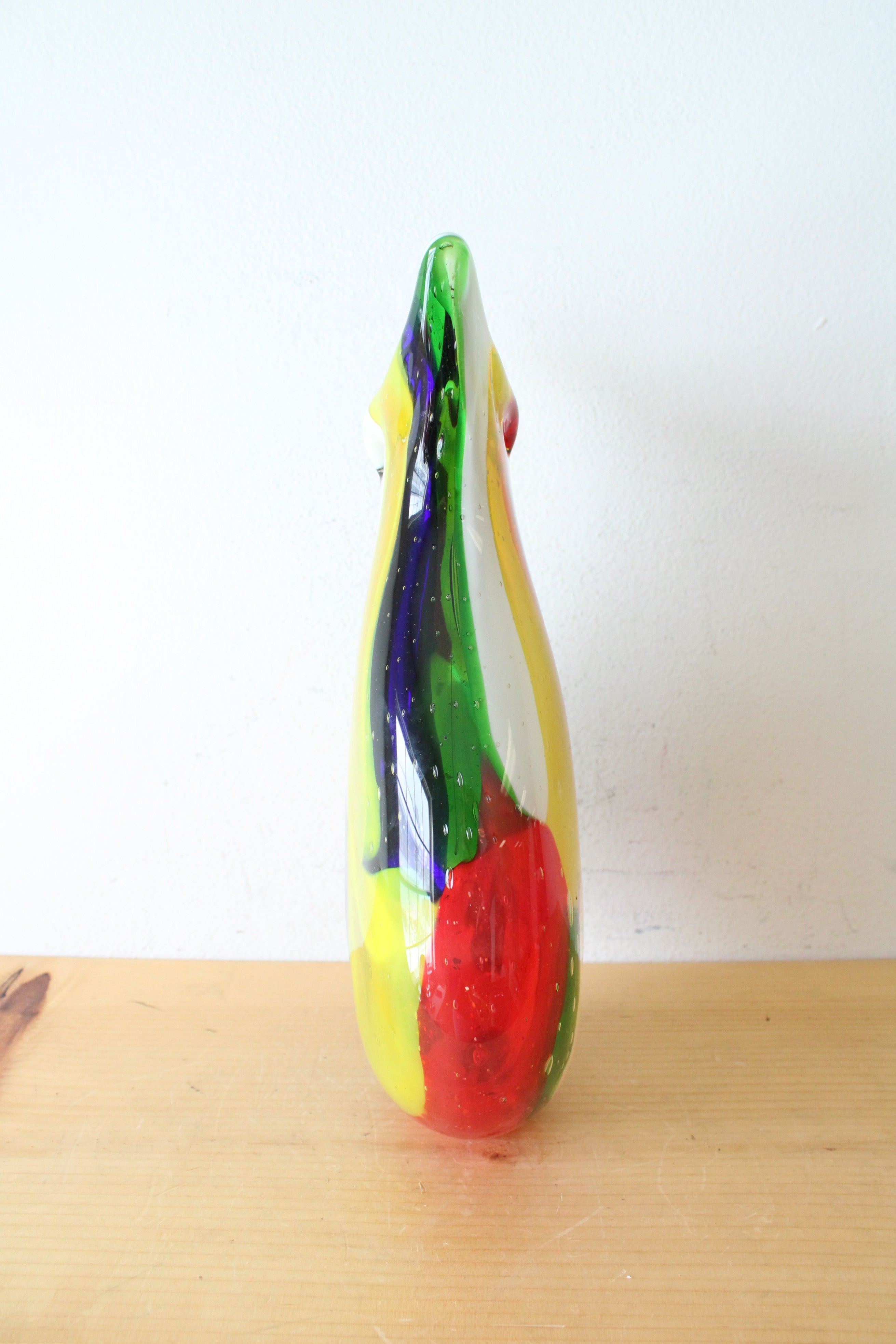 Hand Blown Multi-Colored Tall Bubble Vase