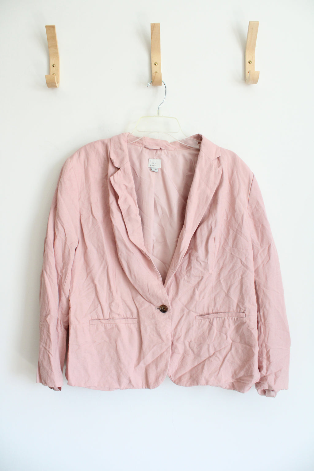 A New Day Pink Linen Blend Blazer | 16