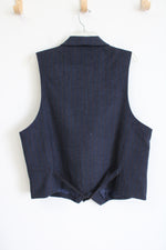 Paul Fredrick Blue Brown Striped Wool Vest | 44