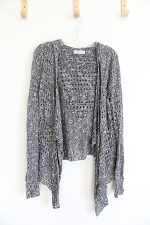 Abercrombie & Fitch Gray Crocheted Hoodie Cardigan | S