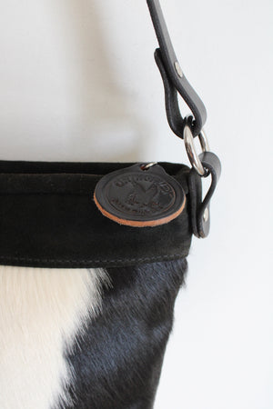 Ortho Flex Saddleworks Black & White Cowhide Leather Bag