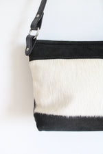 Ortho Flex Saddleworks Black & White Cowhide Leather Bag