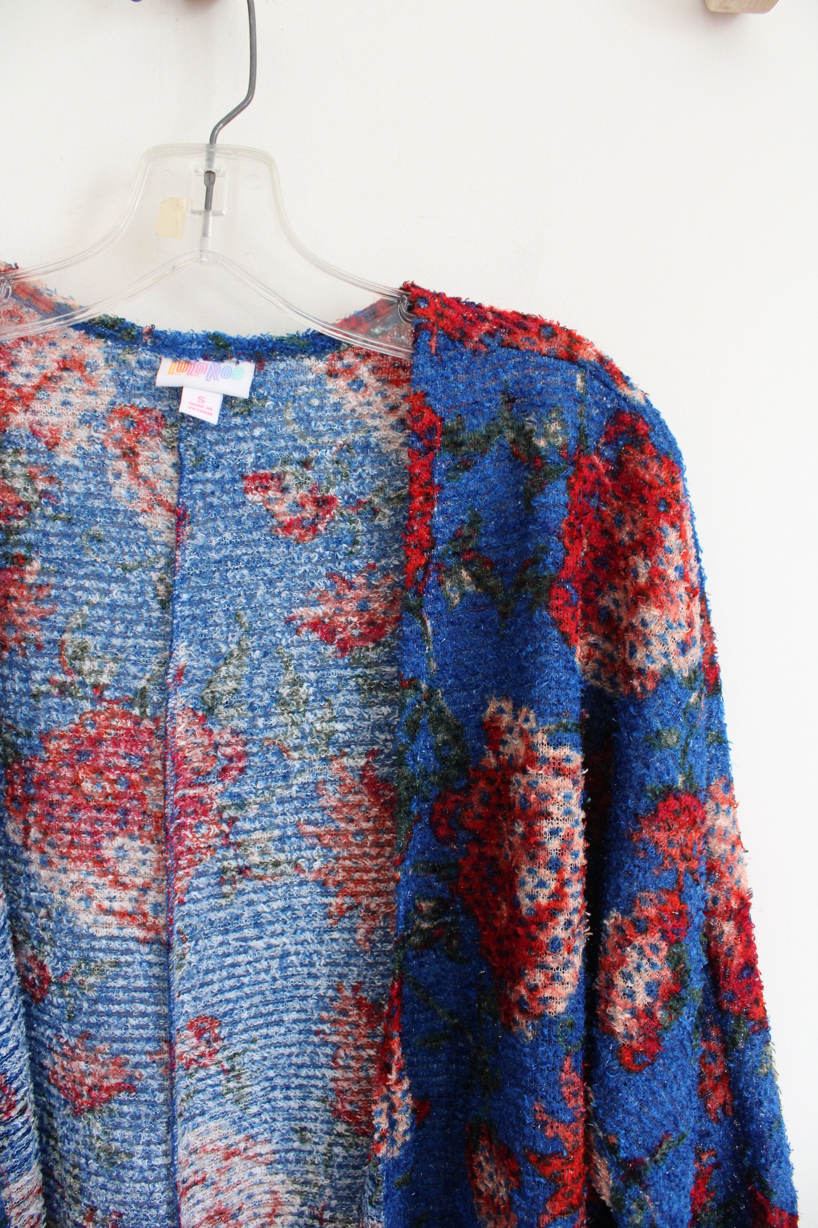 LuLaRoe Blue Strawberry Textured Cardigan | S