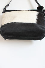 Ortho Flex Saddleworks Black & White Cowhide Leather Bag