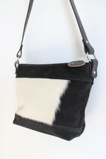 Ortho Flex Saddleworks Black & White Cowhide Leather Bag