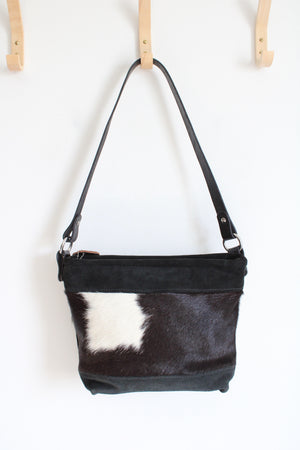 Ortho Flex Saddleworks Black & White Cowhide Leather Bag