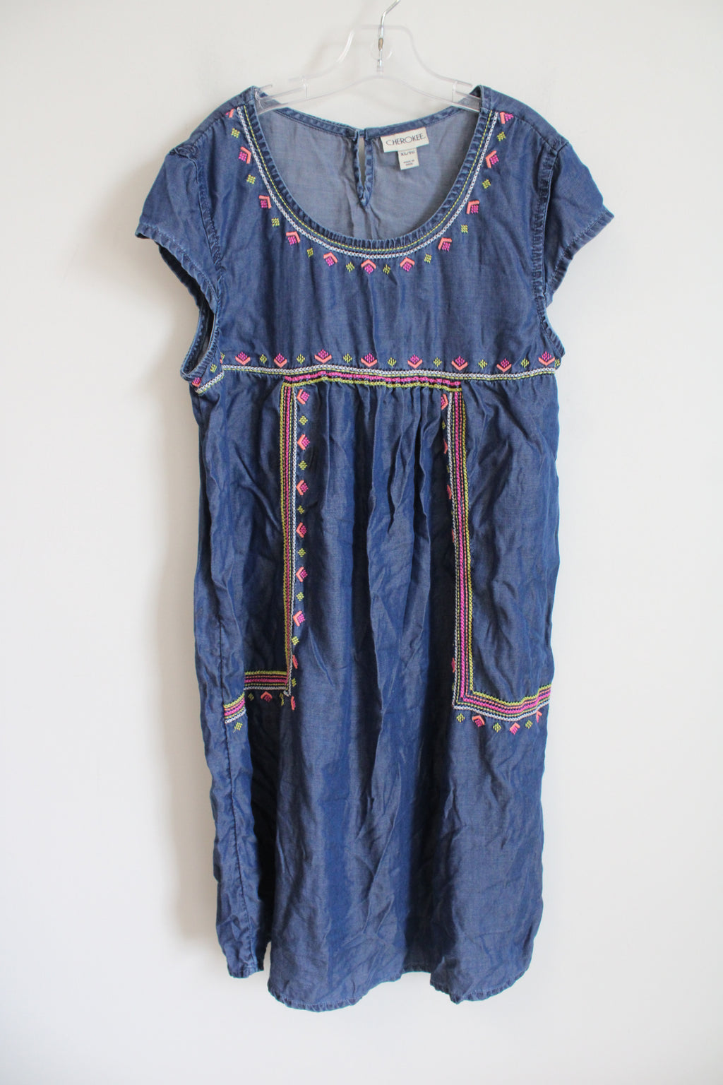 Cherokee Chambray Embroidered Dress | Youth XL (16)