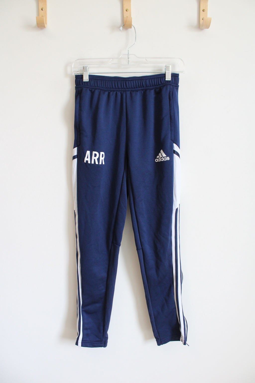 Adidas Navy & White Sweatpants | Youth L