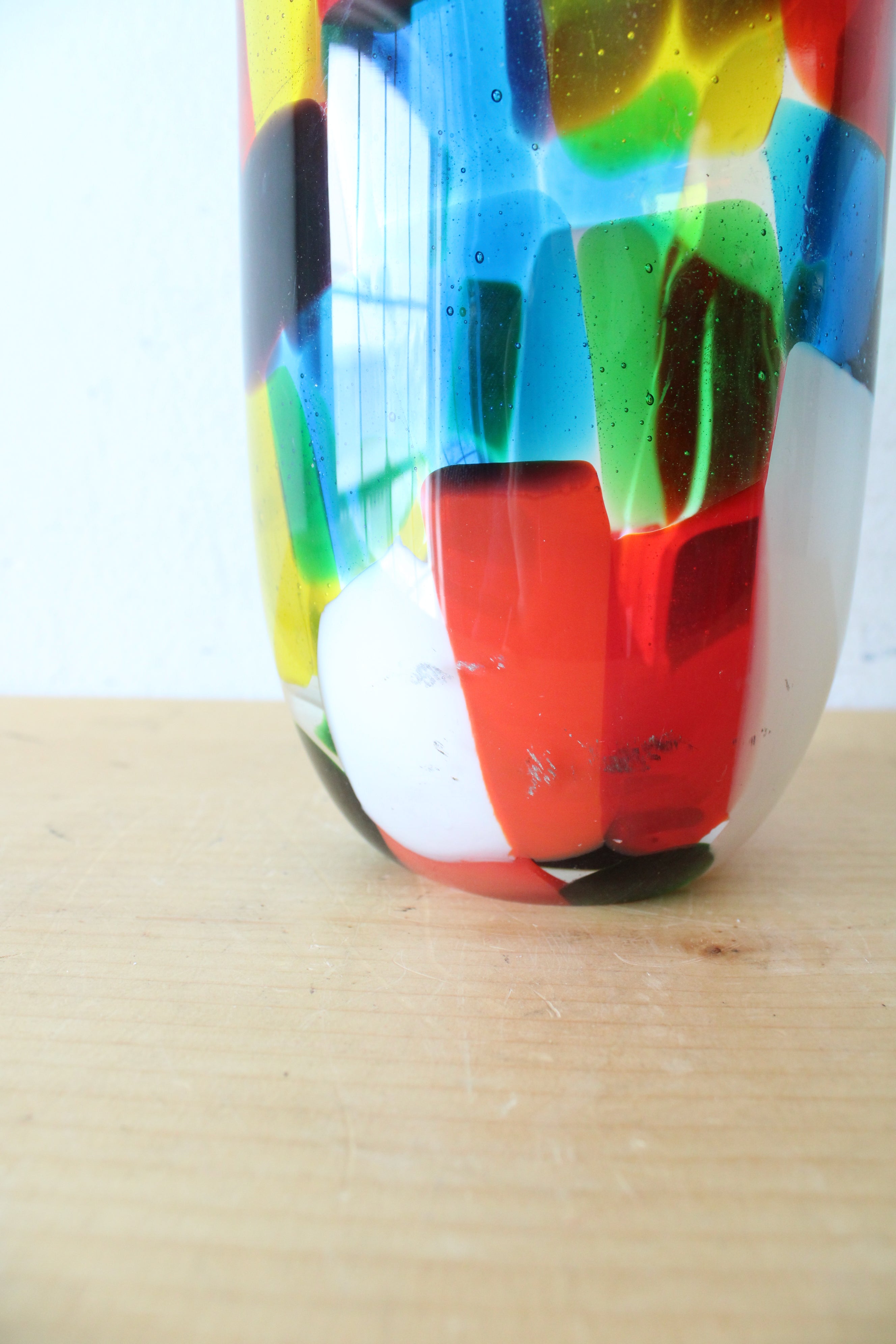 Hand Blown Multi-Colored Glass Vase