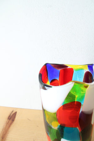 Hand Blown Multi-Colored Glass Vase