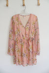 B.O.G. Collective Pink Yellow Floral Long Sleeved Dress | S