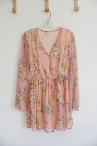 B.O.G. Collective Pink Yellow Floral Long Sleeved Dress | S