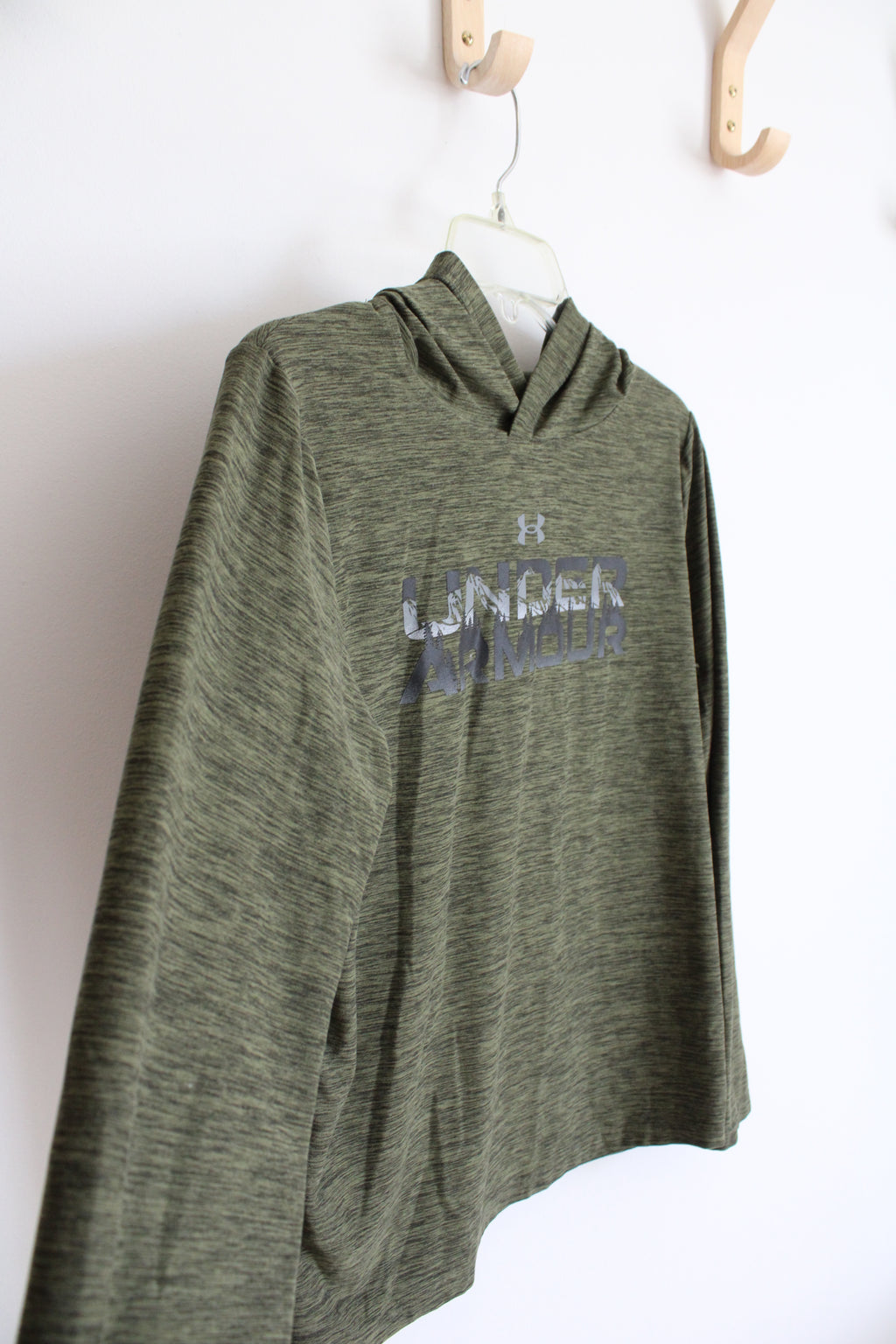 Under Armour Olive Green Heathered Hoodie | Youth XL