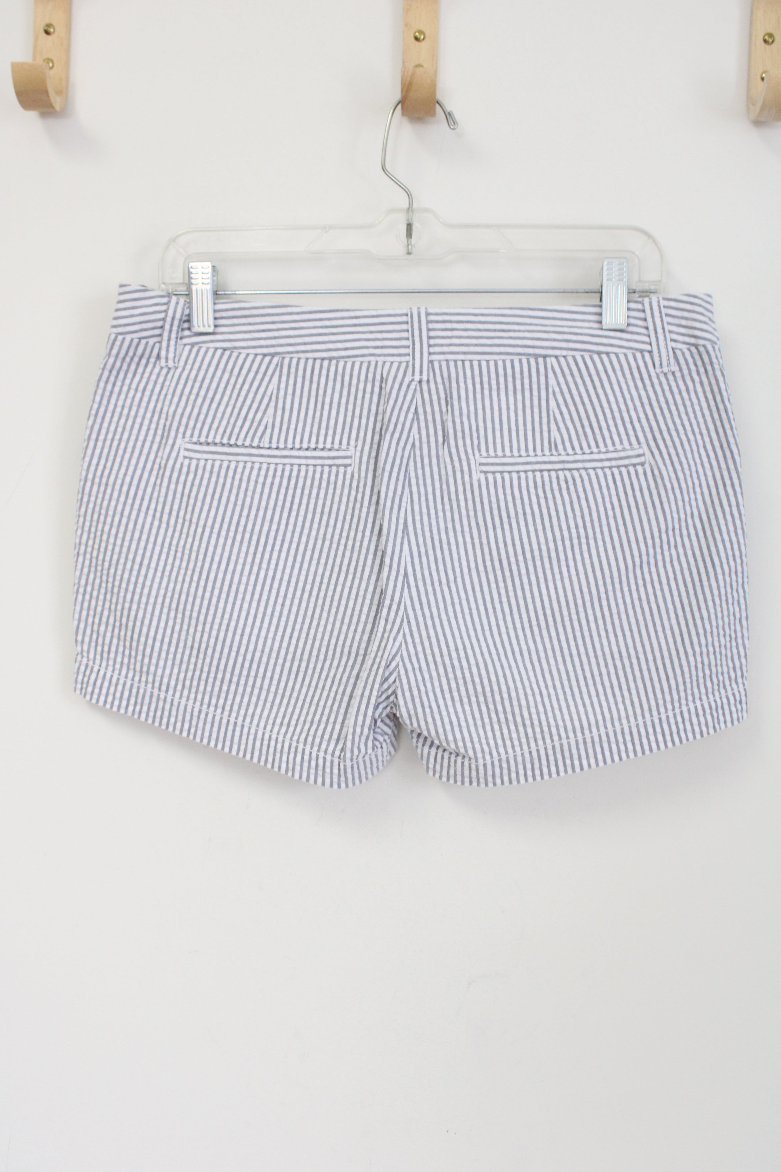 Merona Gray White Striped Cotton Shorts | 6