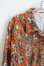 Christopher & Banks Orange & Brown Floral Patterned Jacket | M