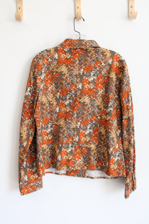 Christopher & Banks Orange & Brown Floral Patterned Jacket | M