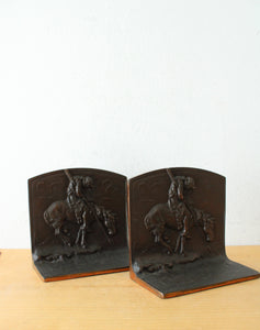 End Of The Trail Native American Bronze Bookends