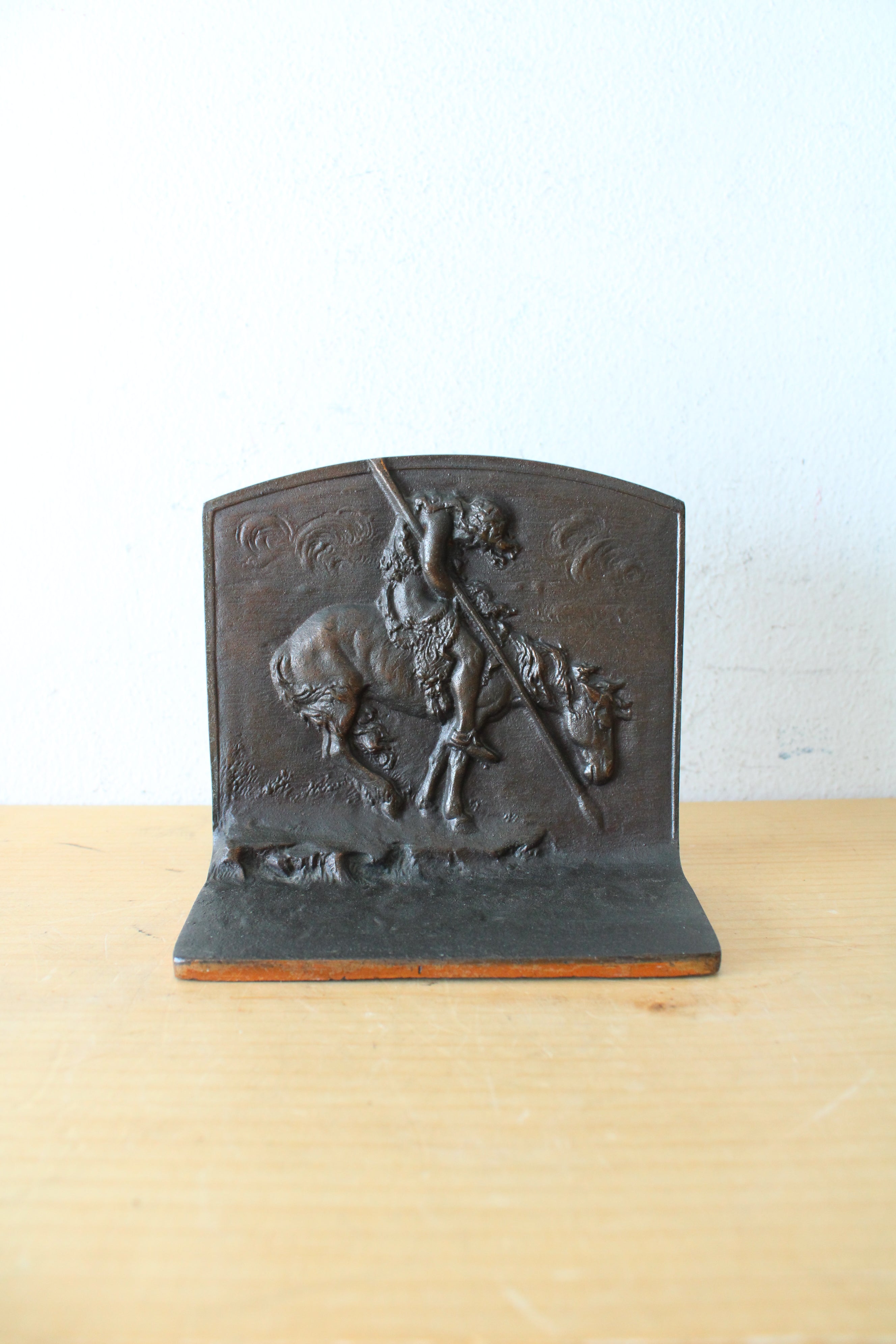 End Of The Trail Native American Bronze Bookends