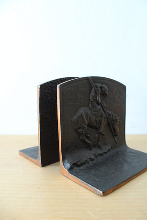 End Of The Trail Native American Bronze Bookends