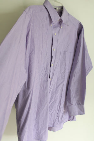 Chaps Regular Fit Purple Button Down Shirt | L